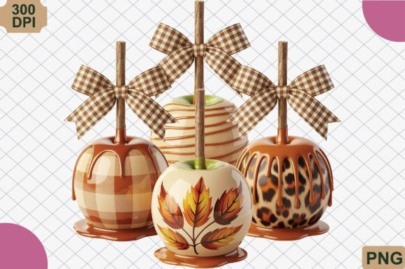 Download Preppy Fall Caramel Apples Autumn PNG - Caramel Collection