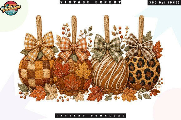 Download Fall Caramel Apple Patchwork PNG - Caramel Collection